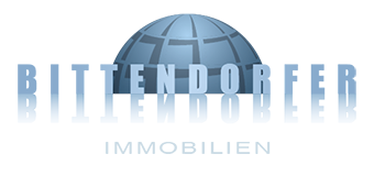 Bittendorfer Immobilien Logo transparent mit Schriftzug und halber Weltkugel