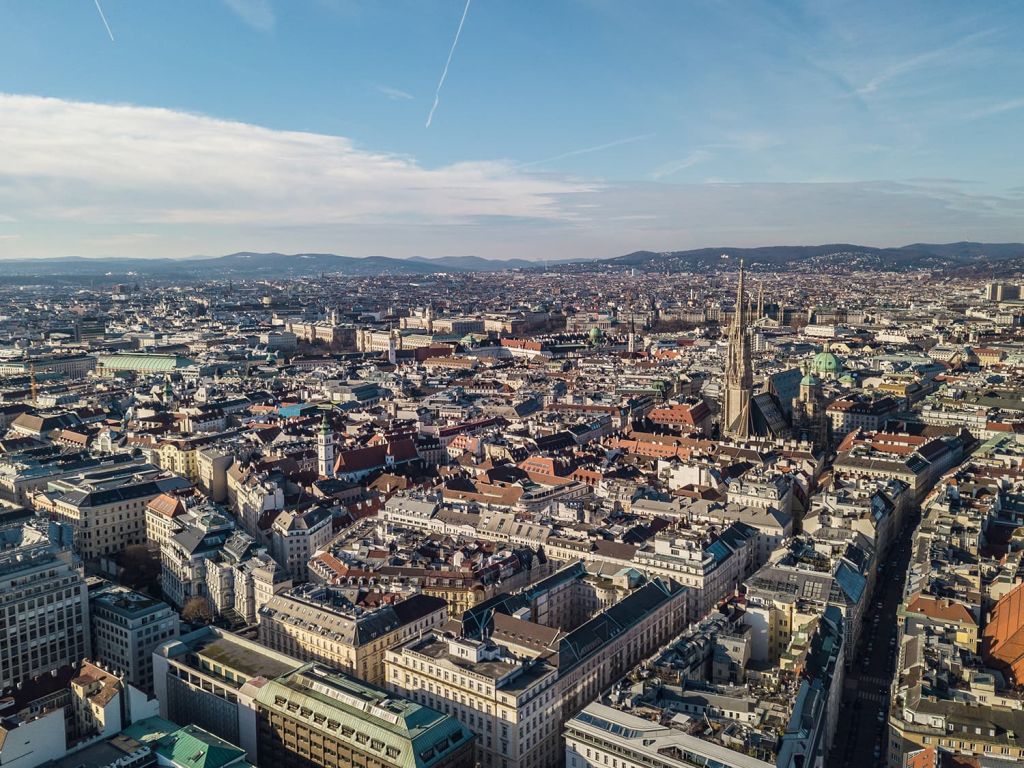 Luftaufnahme Innenstadt Wien